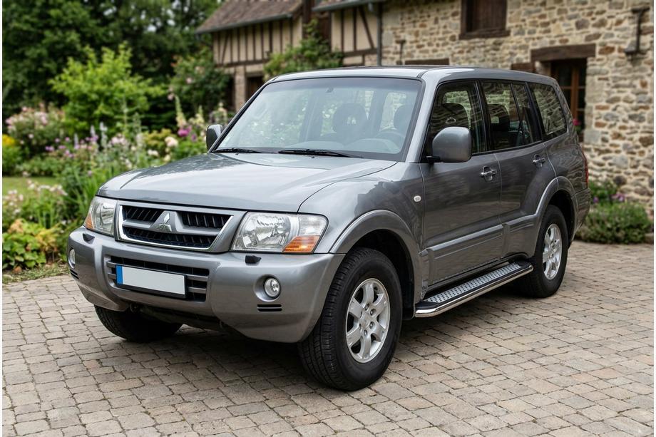 Mitsubishi Pajero Wagon III 1999-2006 гг. Боковые Подножки Maydos V2 (2 шт., Алюминий и Нержавейка) Image