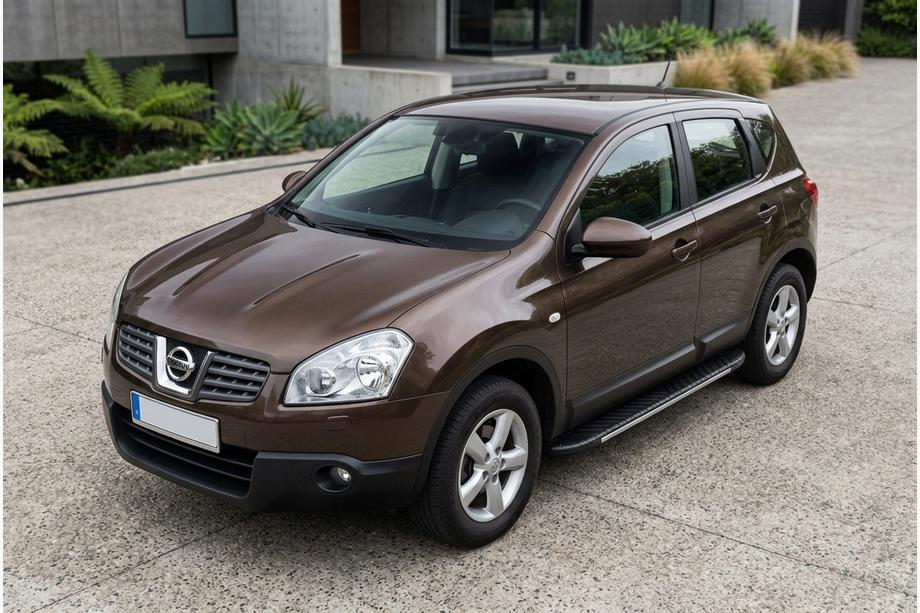 Nissan Qashqai 2007-2010 гг. Боковые пороги Bosphorus Grey (2 шт., алюминий) Фото 1