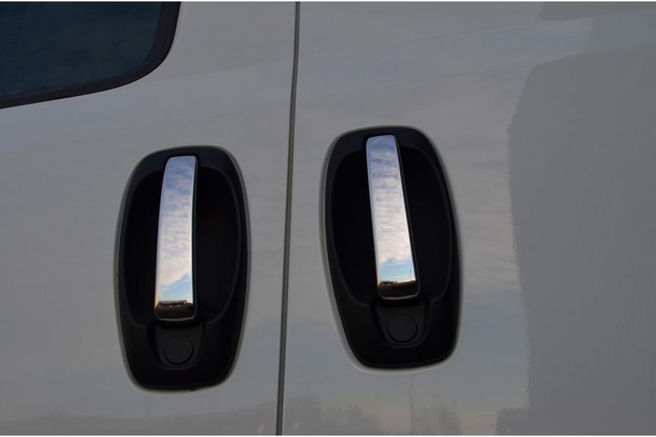 Fiat Fiorino/Qubo 2008-2024 гг. Хромированные Накладки на Ручки (4 шт., Нержавейка) Carmos - Турецкая Нержавеющая Сталь Фото 1