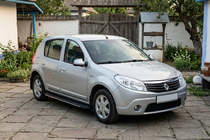 Dacia Sandero 2007-2013 гг. Боковые пороги Bosphorus Grey (2 шт., алюминий) фото 1