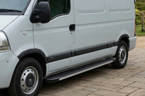Opel Movano 2004-2010 гг. Боковые Подножки Maya V1 (2 шт., Алюминий) фото 1