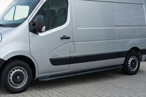 Nissan NV400 2010-2024 гг. Боковые пороги Bosphorus Black (2 шт., алюминий) фото 1