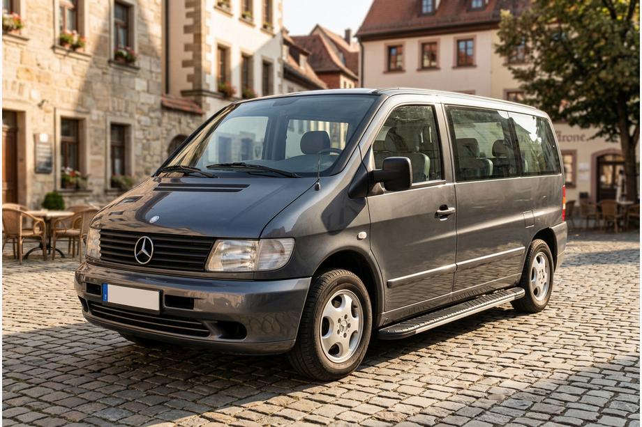 Mercedes Vito W638 1996-2003 гг. Боковые пороги Bosphorus Grey (2 шт., алюминий) Image