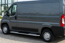 Fiat Ducato 2006-2025 гг. Боковые Подножки Tayga V2 (2 шт., Алюминий) фото 1