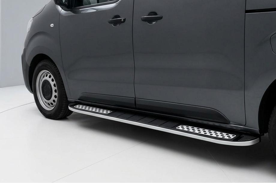 Fiat Scudo 2007-2015 гг. Боковые Подножки Tayga V2 (2 шт., Алюминий) Image