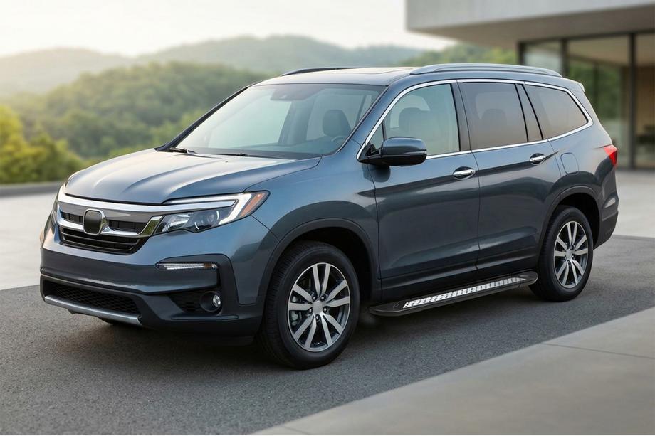 Honda Pilot 2015-2022 гг. Боковые пороги New Vision Black (2 шт., алюминий) Image