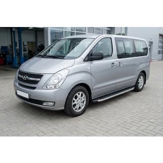 Боковые пороги BlackLine (2 шт., алюминий) Hyundai H300, H1, Starex 2008-2020 гг. фото 1