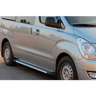 Боковые Подножки Line (2 шт., Алюминий) Hyundai H300, H1, Starex 2008-2020 гг. фото 2