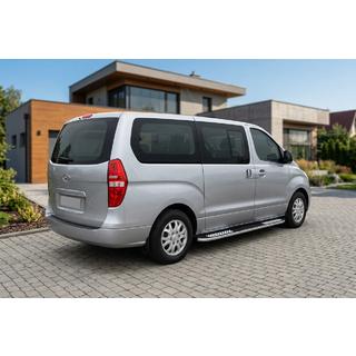 Боковые Подножки Tayga V2 (2 шт., Алюминий) Hyundai H300, H1, Starex 2008-2020 гг. фото 1