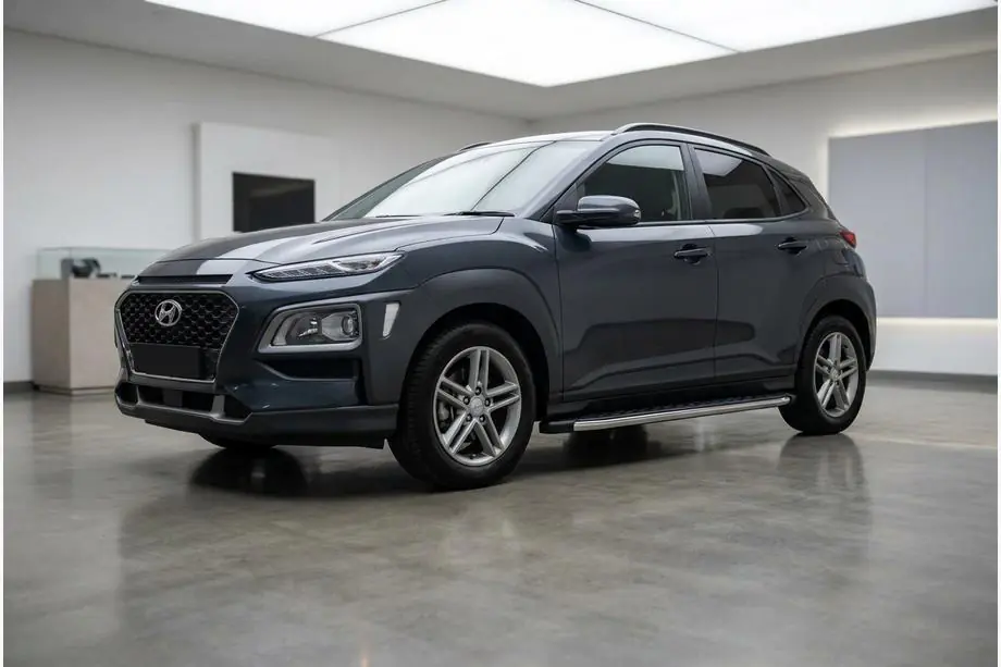 Hyundai Kona 2017-2023 гг. Боковые Подножки BlackLine (2 шт., Алюминий) Фото 1