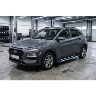 Боковые Подножки RedLine Black (2 шт., Алюминий) Hyundai Kona 2017-2023 гг. фото 1