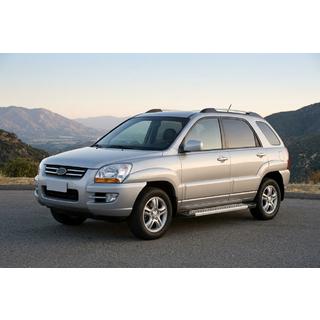 Боковые Подножки New Vision Grey (2 шт., Алюминий) Kia Sportage 2004-2010 гг. фото 1