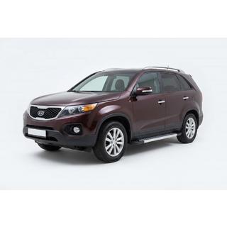 Боковые Подножки New Vision Grey (2 шт., Алюминий) Kia Sorento II XM 2009-2014 гг. фото 1