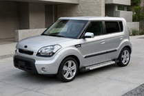 Kia Soul I 2008-2013 гг. Боковые Подножки New Vision Grey (2 шт, Алюминий) фото 1