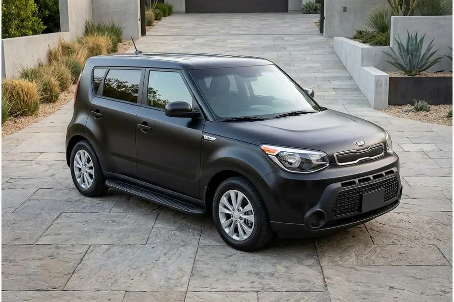Kia Soul II 2013-2018 гг. Боковые Подножки Tayga Black (2 шт., Алюминий) Фото 1