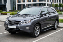 Lexus RX 2009-2015 гг. Боковые Подножки RedLine Black (2 шт, Алюминий) фото 1