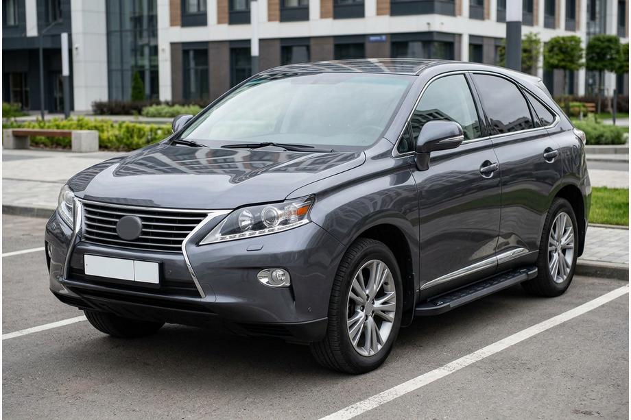 Lexus RX 2009-2015 гг. Боковые Подножки RedLine Black (2 шт, Алюминий) Image