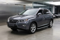 Lexus RX 2009-2015 гг. Боковые Подножки Tayga Grey (2 шт, Алюминий) фото 1