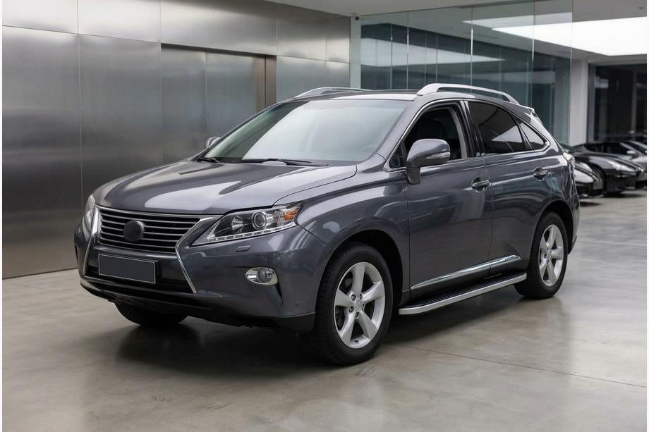 Lexus RX 2009-2015 гг. Боковые Подножки Tayga Grey (2 шт, Алюминий) Image