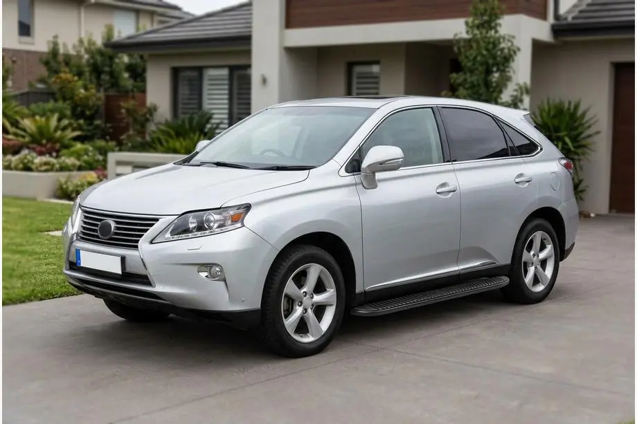 Lexus RX 2009-2015 гг. Боковые Подножки Tayga Black (2 шт, Алюминий) Image