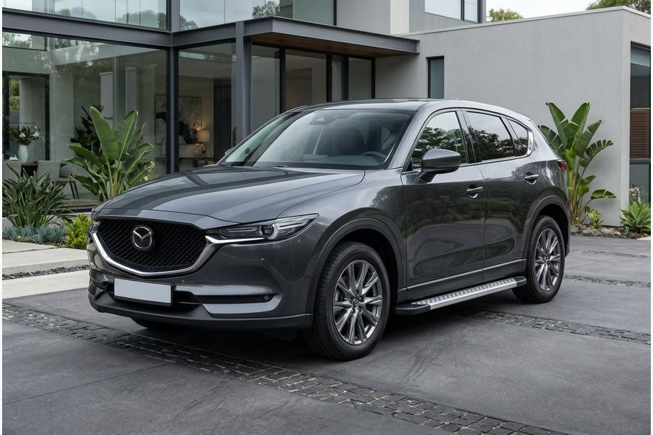 Mazda CX-5 2017–2025 гг. Боковые Подножки New Vision Grey (2 шт., Алюминий) Фото 1