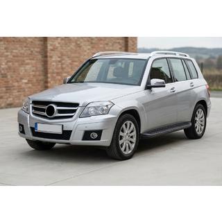 Боковые Подножки Tayga Black (2 шт., Алюминий) Mercedes GLK class X204 2008-2015 гг. фото 1