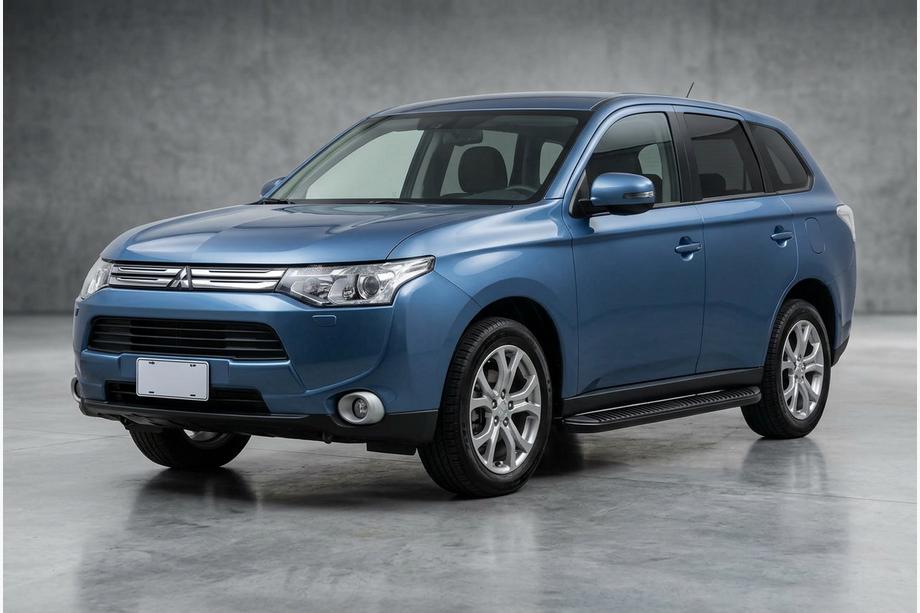 Mitsubishi Outlander 2012-2021 гг. Боковые Подножки Tayga Black (2 шт., Алюминий) Фото 1