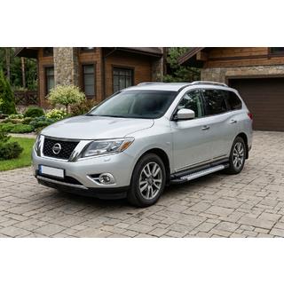 Боковые Подножки New Vision Grey (2 шт., Алюминий) Nissan Pathfinder R52 2012-2021 гг. фото 1
