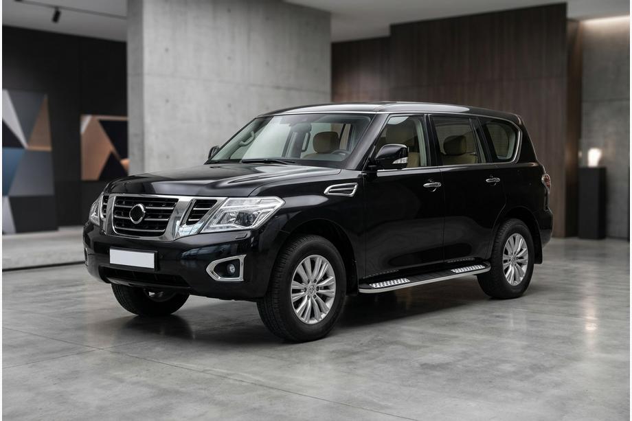 Nissan Patrol Y62 2010-2024 гг. Боковые Подножки Tayga V2 (2 шт., Алюминий) Фото 1