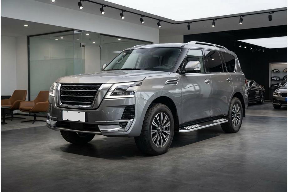 Nissan Patrol Y62 2010-2024 гг. Боковые Подножки Tayga V2 (2 шт., Алюминий) Фото 2