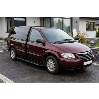 Боковые пороги Bosphorus Black (2 шт., алюминий) Chrysler Voyager 2001-2007 гг. фото 1