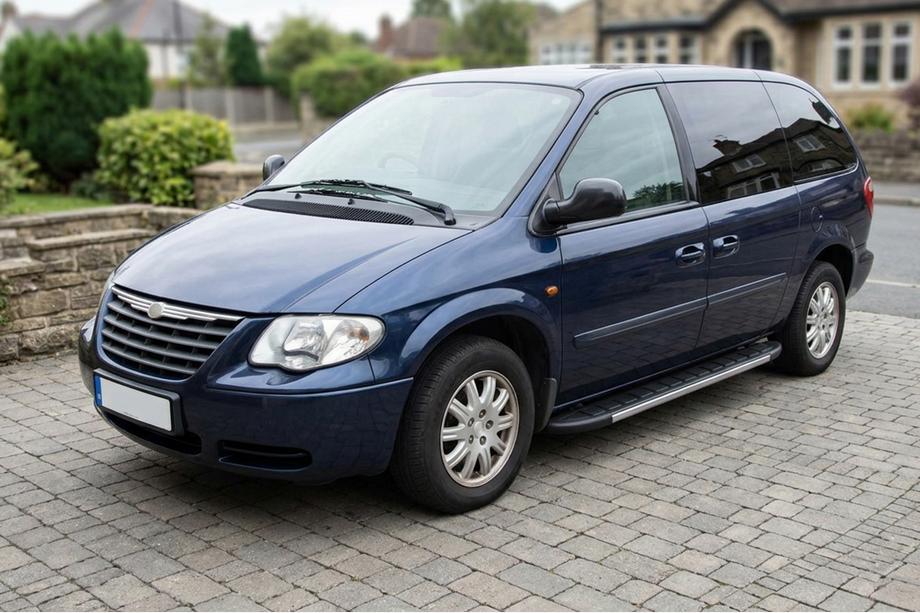 Chrysler Voyager 2001-2007 гг. Боковые Подножки Duru (2 шт., Алюминий) Image