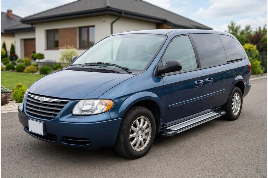 Chrysler Voyager 2001-2007 гг. Боковые Подножки Rainbow (2 шт., Алюминий) Image