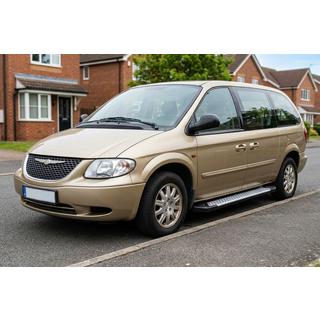 Боковые пороги Allmond Grey (2 шт., алюминий) Chrysler Voyager 2001-2007 гг. фото 1