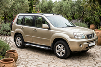 Nissan X-trail T30 2002-2007 гг. Боковые Подножки Line (2 шт., Алюминий) фото 1