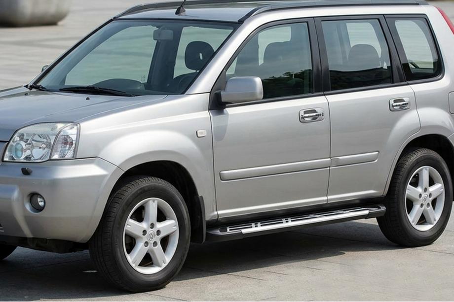 Nissan X-trail T30 2002-2007 гг. Боковые Подножки Sunrise (2 шт., Алюминий) Фото 1