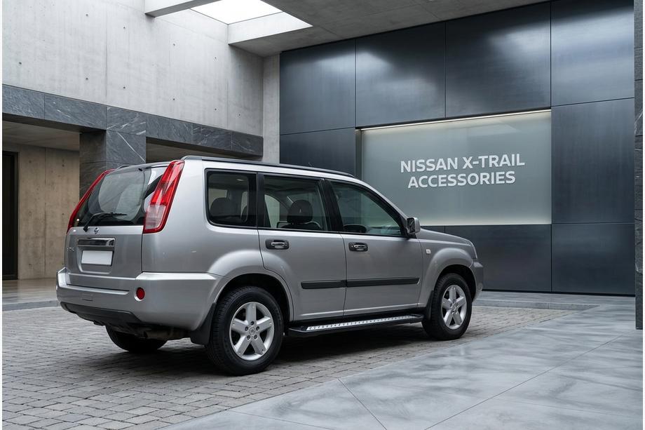 Nissan X-trail T30 2002-2007 гг. Боковые Подножки New Vision Black (2 шт., Алюминий) Фото 1
