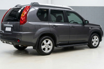 Nissan X-trail T31 2007-2014 гг. Боковые Подножки Tayga Black (2 шт., Алюминий) фото 1