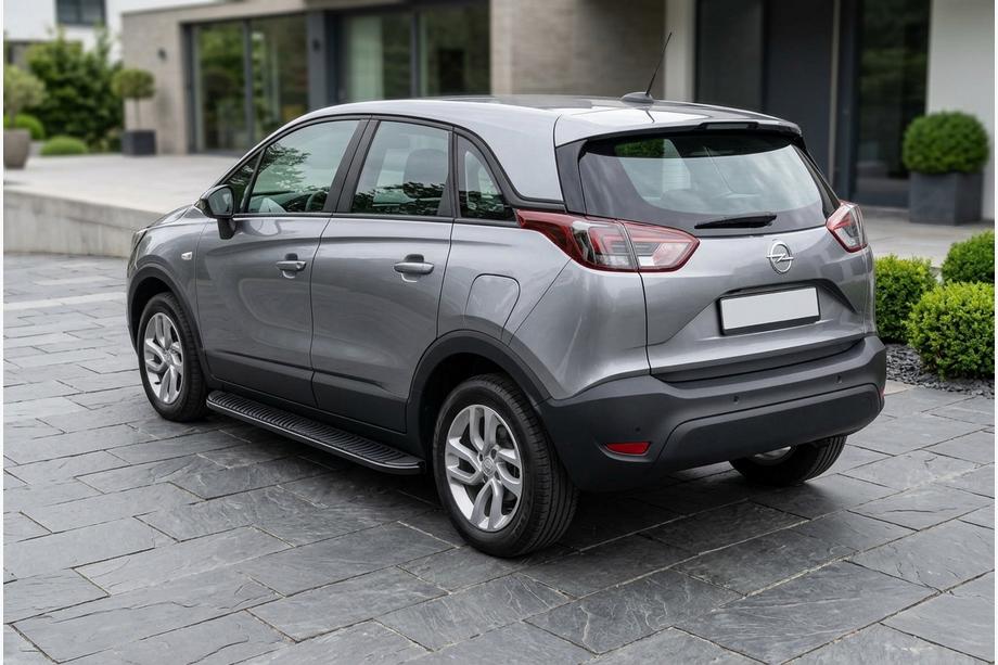 Opel Crossland X 2017-2024 гг. Боковые Подножки Tayga Black (2 шт., Алюминий) Image
