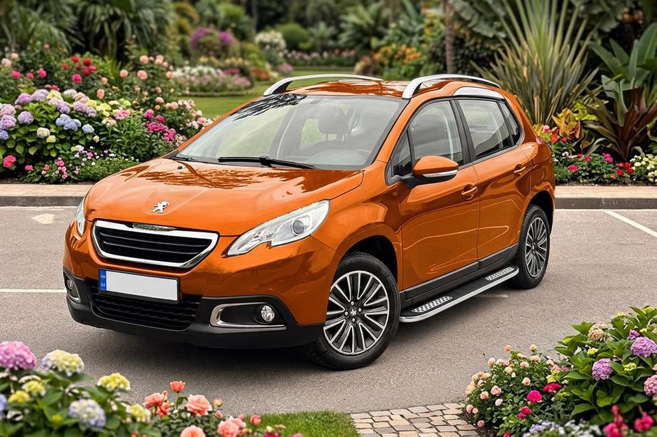 Peugeot 2008 2013-2019 гг. Боковые Подножки Tayga V2 (2 шт., Алюминий) Image