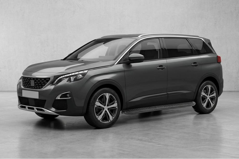 Peugeot 5008 2016-2023 гг. Боковые Подножки Tayga Black (2 шт., Алюминий) Фото 1