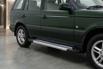 Range Rover II P38A 1997-2002 гг. Боковые Подножки New Vision Grey (2 шт., Алюминий) фото 1