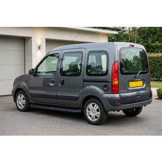 Боковые Подножки Tayga Black (2 шт., Алюминий) Renault Kangoo 1998-2008 гг. фото 1