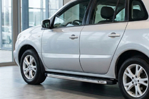 Renault Koleos 2008-2016 гг. Боковые Подножки BlackLine (2 шт., Алюминий) фото 1