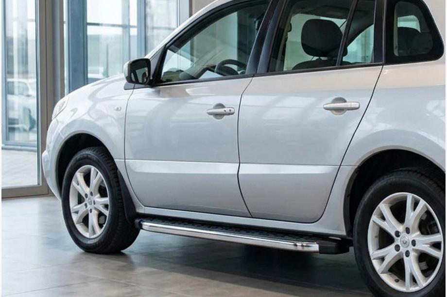 Renault Koleos 2008-2016 гг. Боковые Подножки BlackLine (2 шт., Алюминий) Image