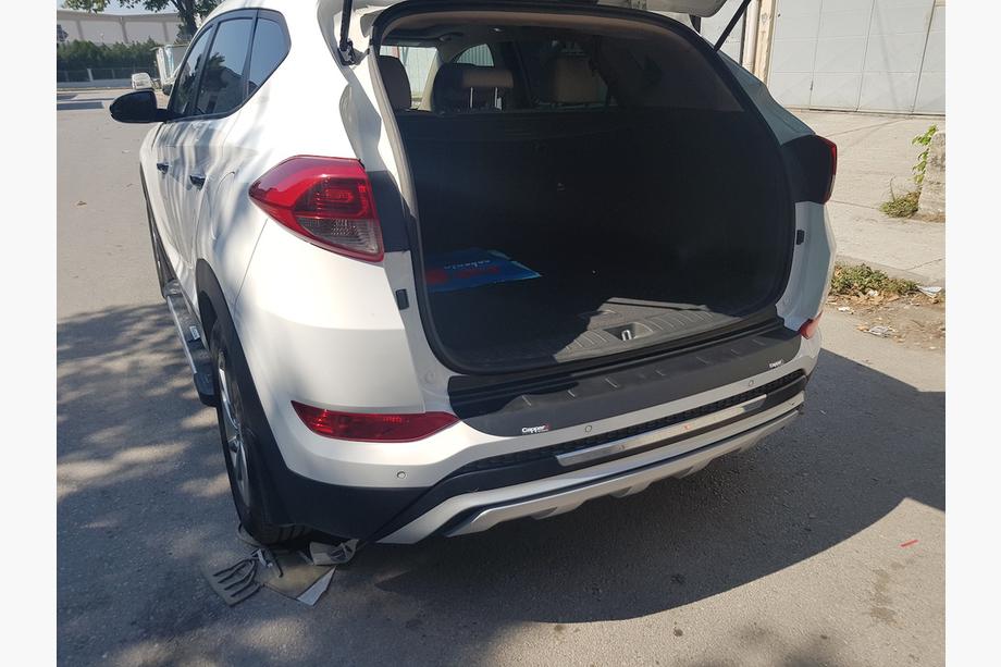 Hyundai Tucson TL 2016-2021 гг. Накладка на задний бампер EuroCap 2016-2018 (ABS) Фото 18