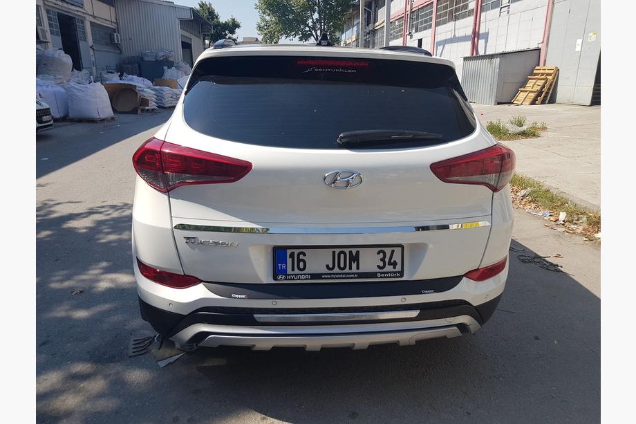 Hyundai Tucson TL 2016-2021 гг. Накладка на задний бампер EuroCap 2016-2018 (ABS) Фото 22