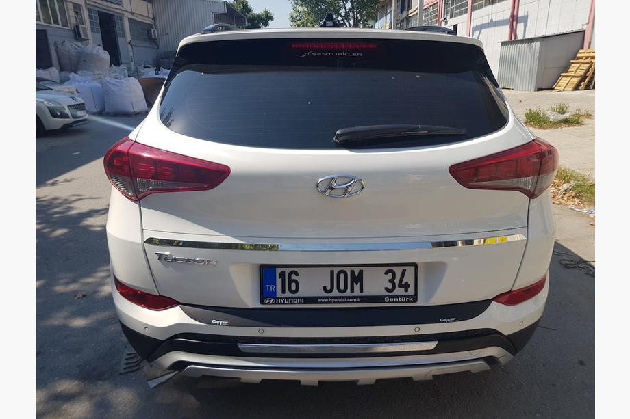 Hyundai Tucson TL 2016-2021 гг. Накладка на задний бампер EuroCap 2016-2018 (ABS) Фото 23