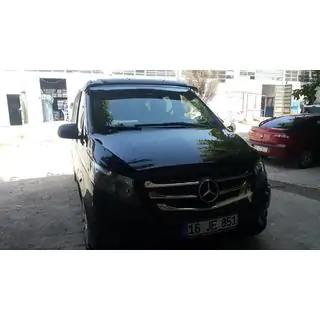 Козырек на лобовое стекло (черный глянец, 5мм) Mercedes Vito/V-class W447 2014- гг. фото 4