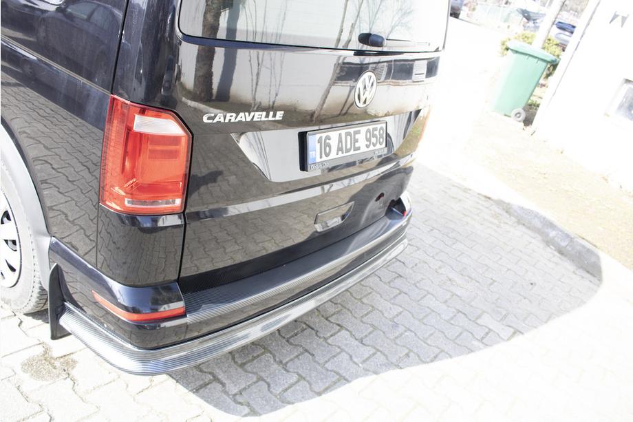 Volkswagen T6 2015-2024 гг. Задний лип спойлер под карбон (ABS) Фото 4